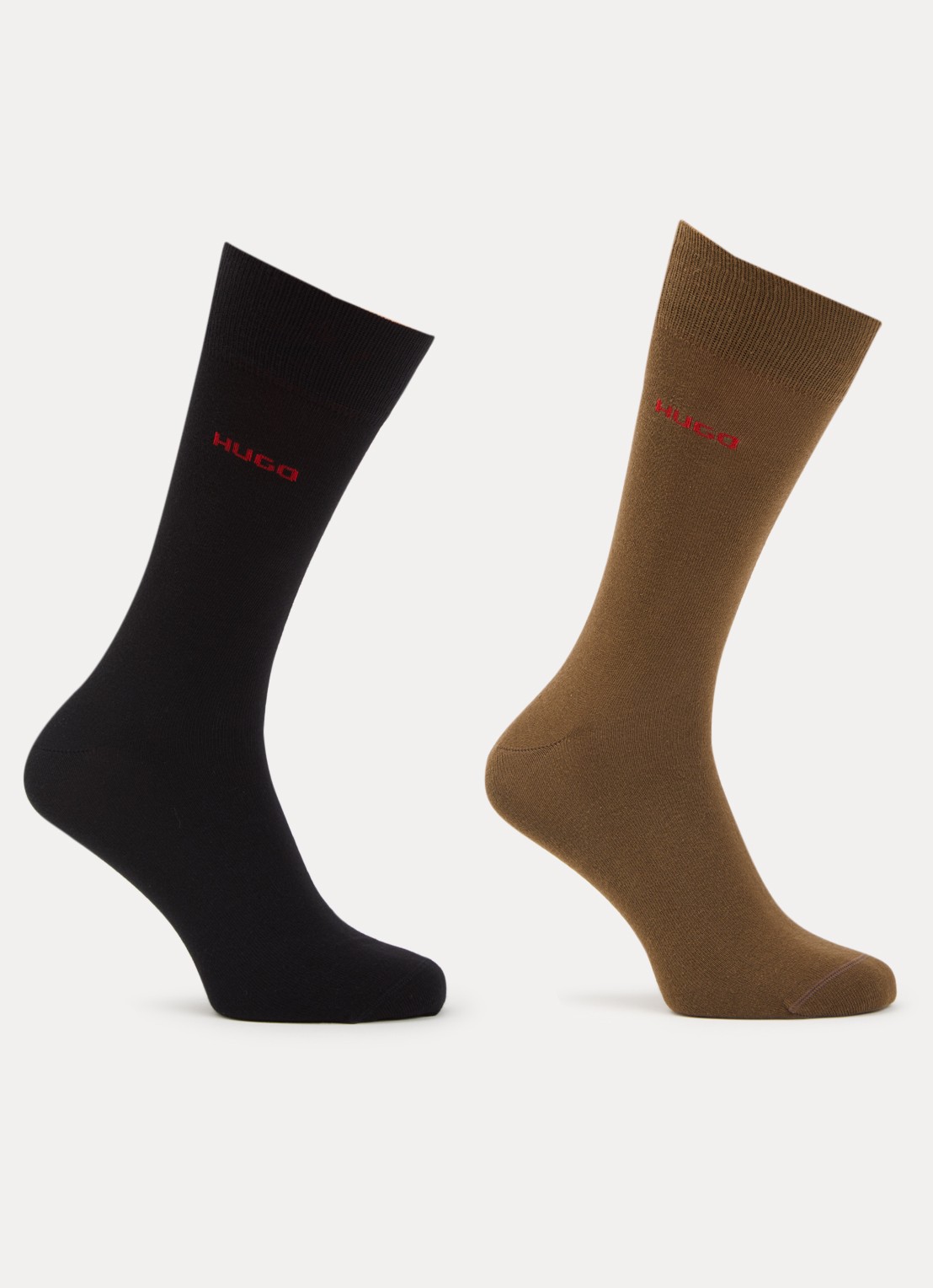 HUGO Sokken met logo in 2-pack - voorkant 2 bruin