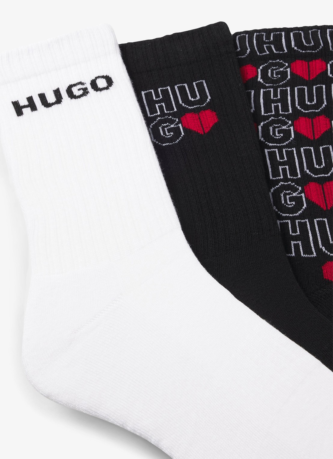 HUGO Sokken met logo in 3-pack   - detail 2 zwart