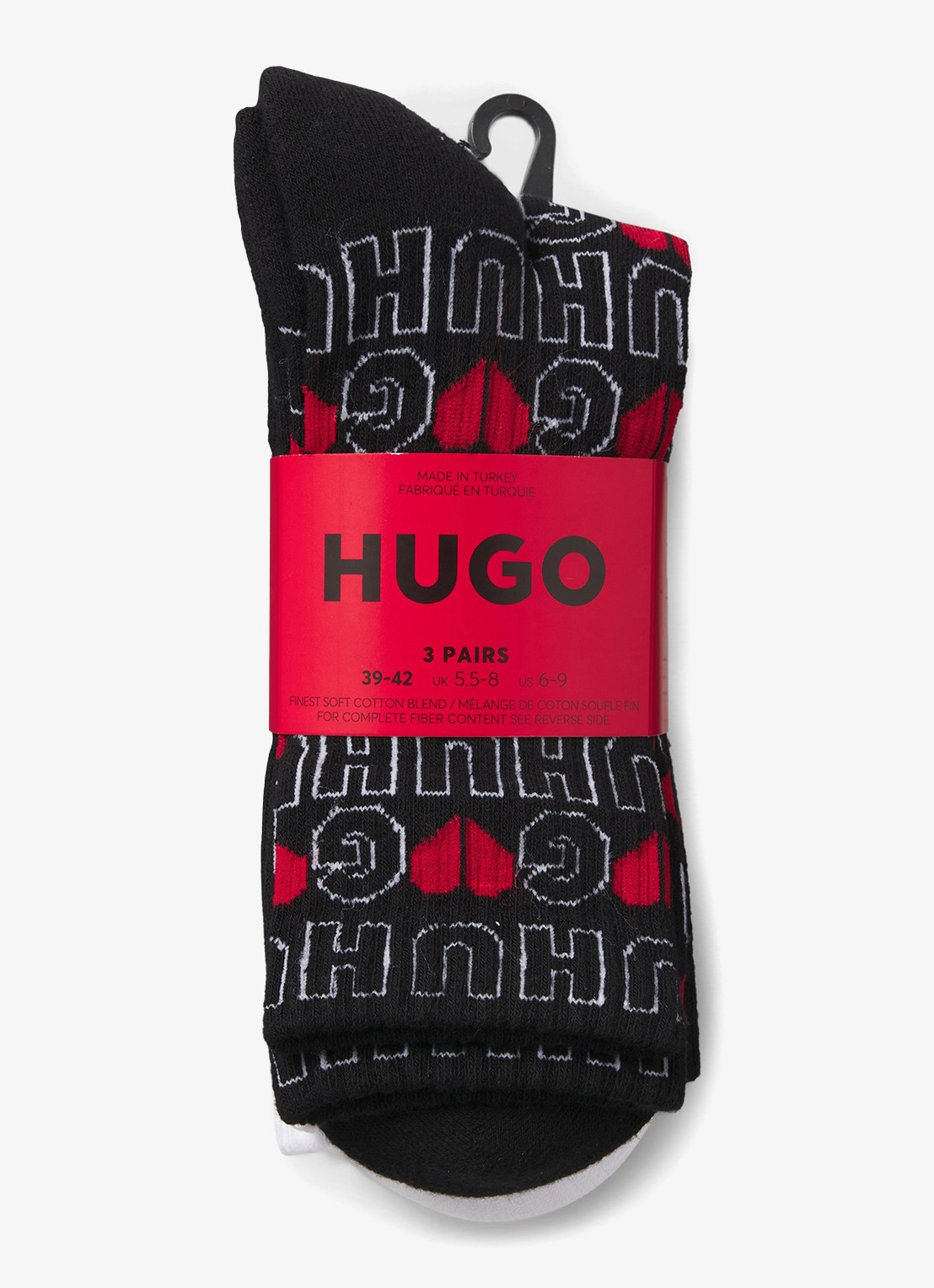 HUGO Sokken met logo in 3-pack   - detail 3 zwart