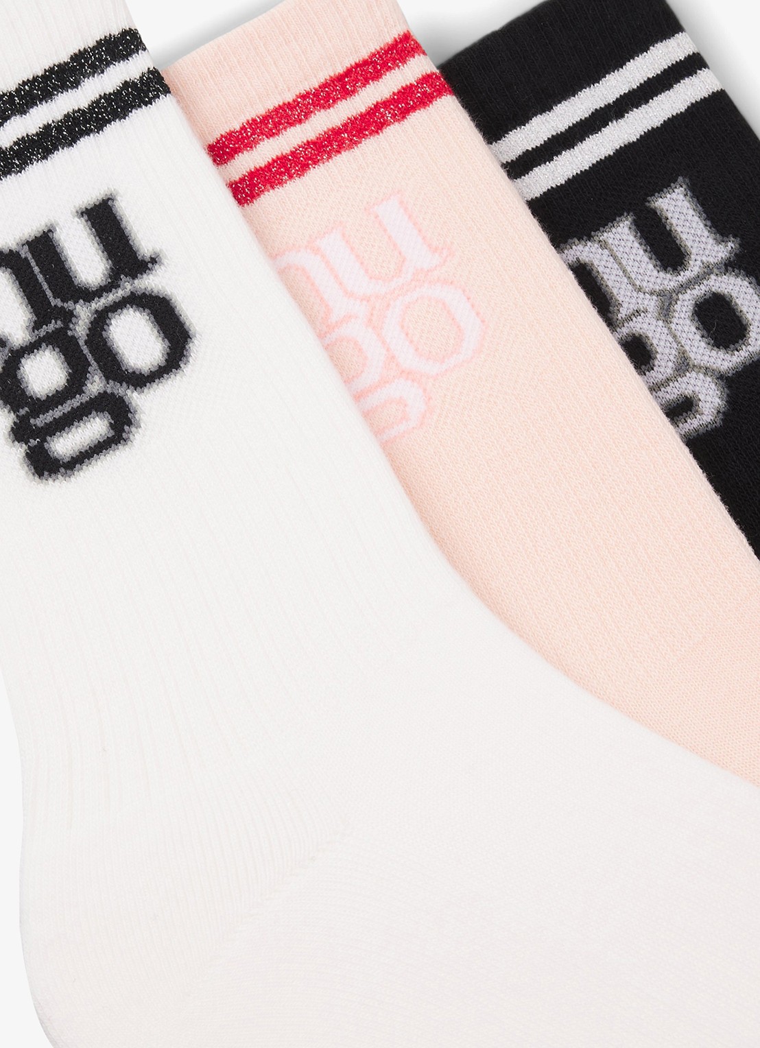 HUGO Sokken met logo in 3-pack  - detail 2 roze