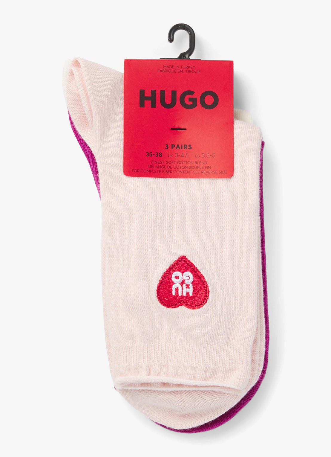 HUGO Sokken met logo in 3-pack - detail 3 roze