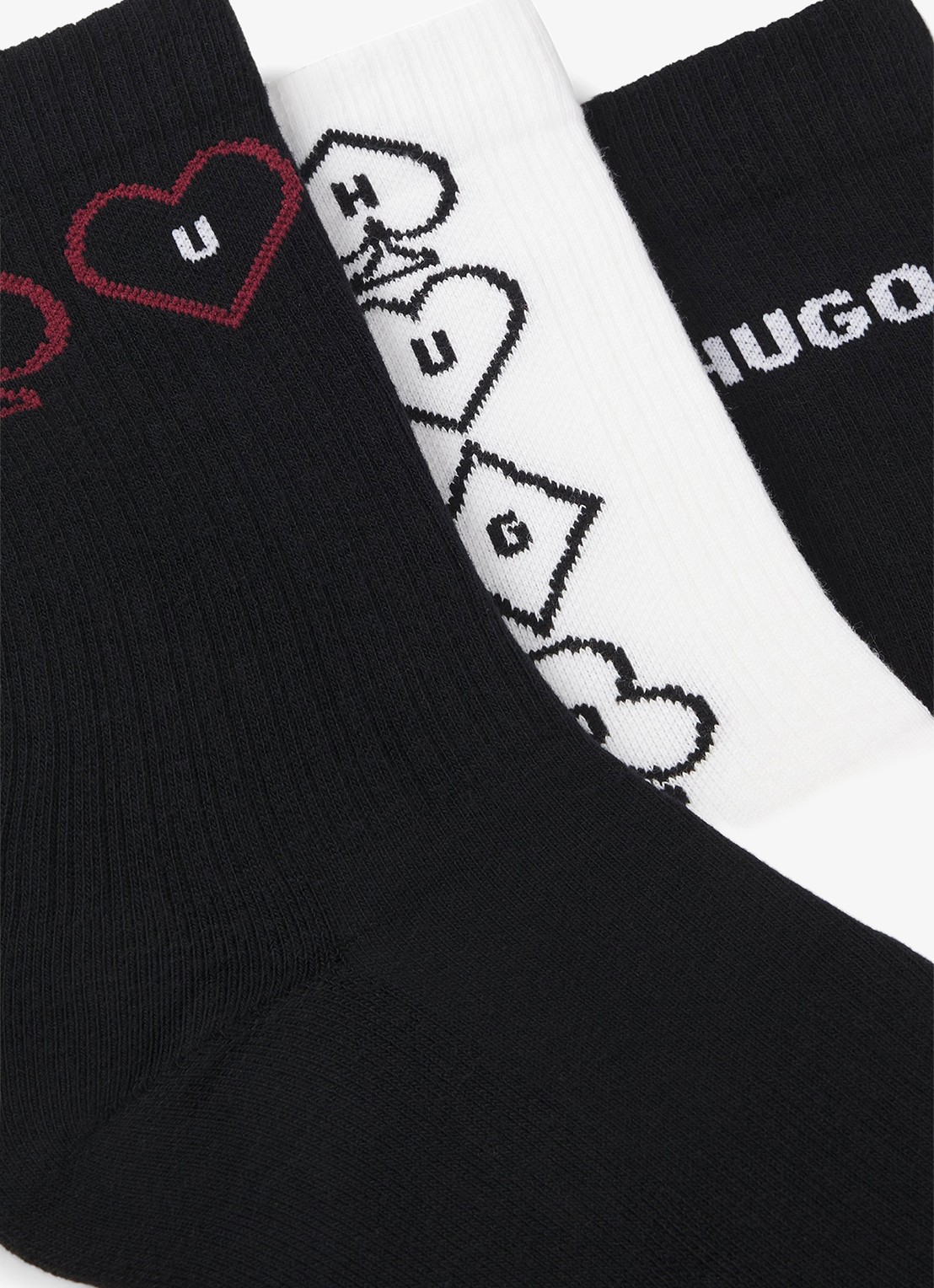 HUGO Sokken met logodessin in 3-pack - detail 2 zwart