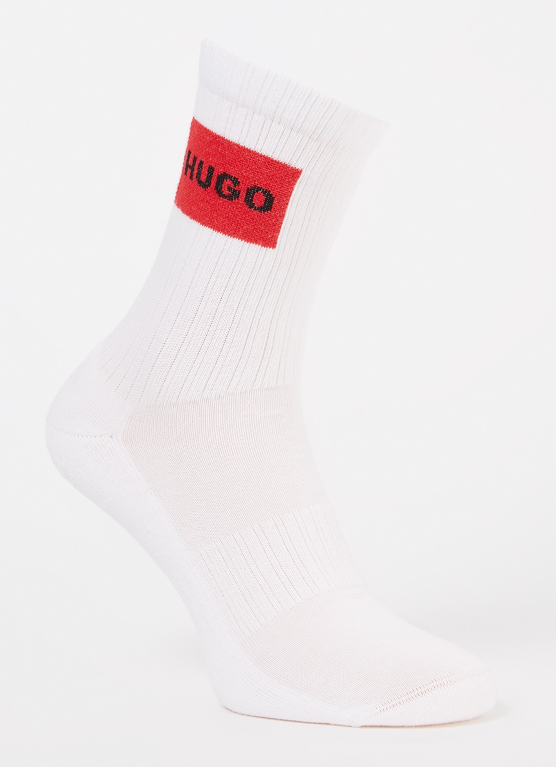 HUGO Sportsokken met logo in 2-pack - voorkant wit