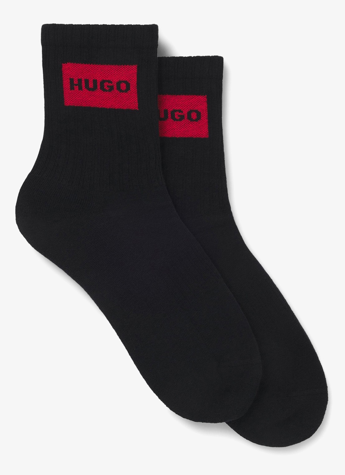 HUGO Sportsokken met logo in 2-pack - voorkant 2 zwart