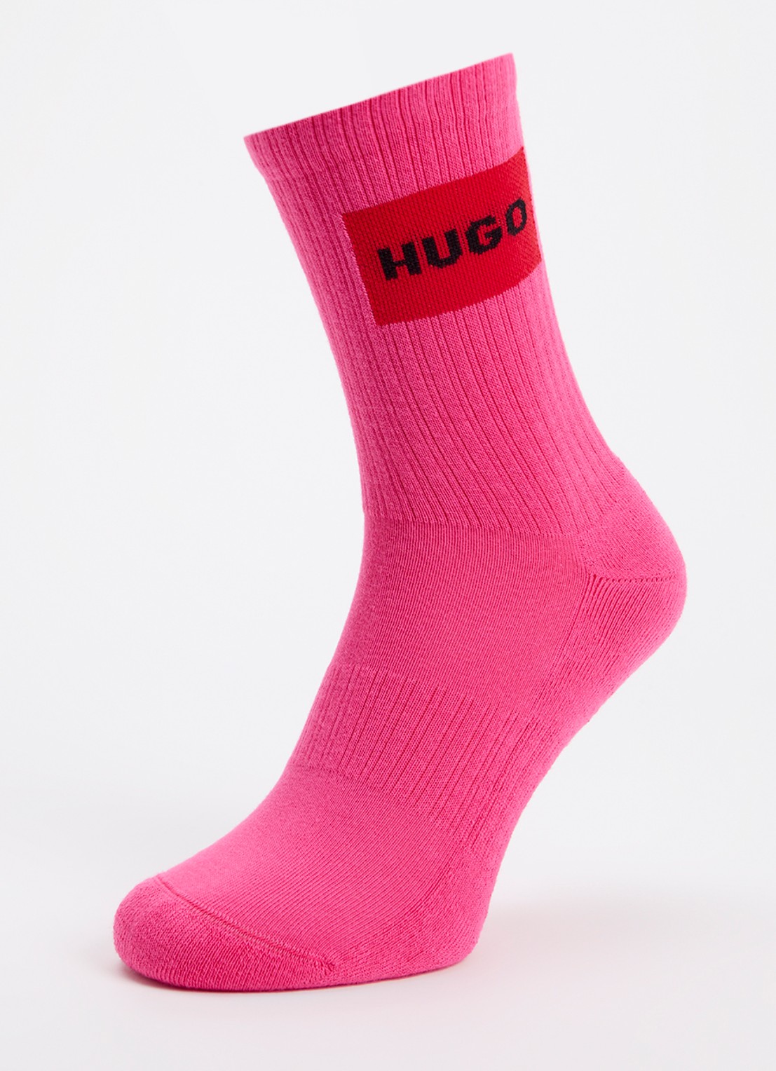 HUGO Sportsokken met logo in 2-pack - detail fuchsia