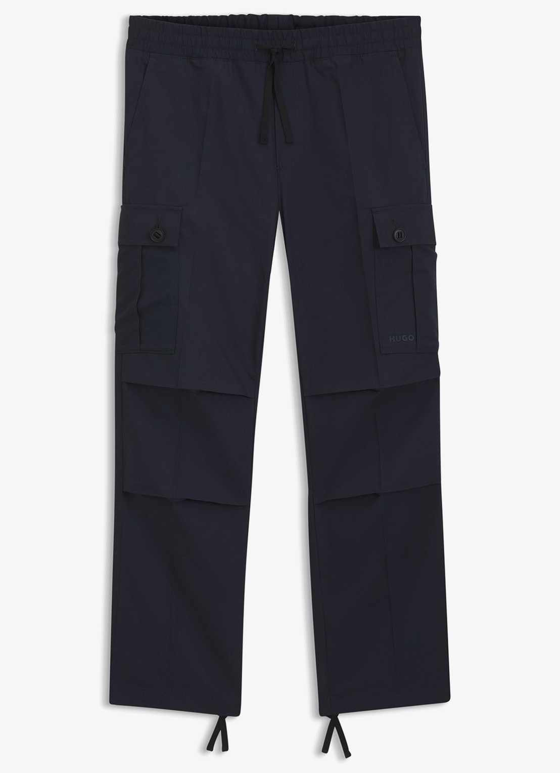 HUGO Straight fit cargobroek met steekzakken - voorkant 2 donkerblauw