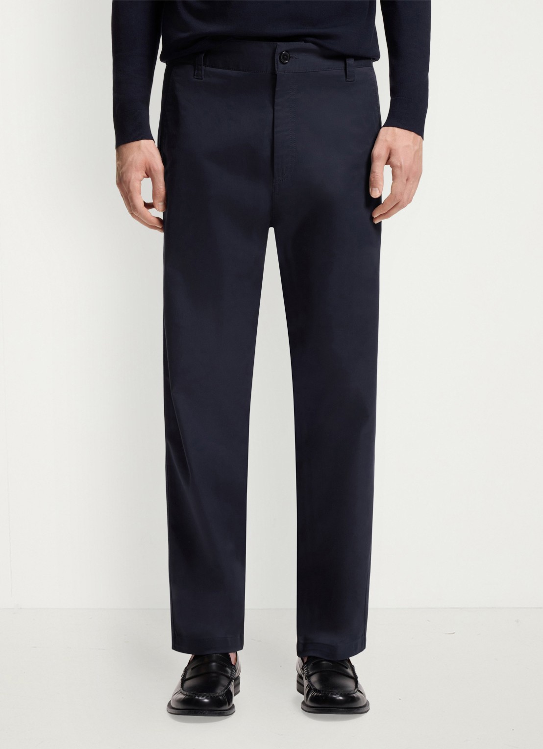 HUGO Straight leg chino in katoenblend - detail 2 donkerblauw