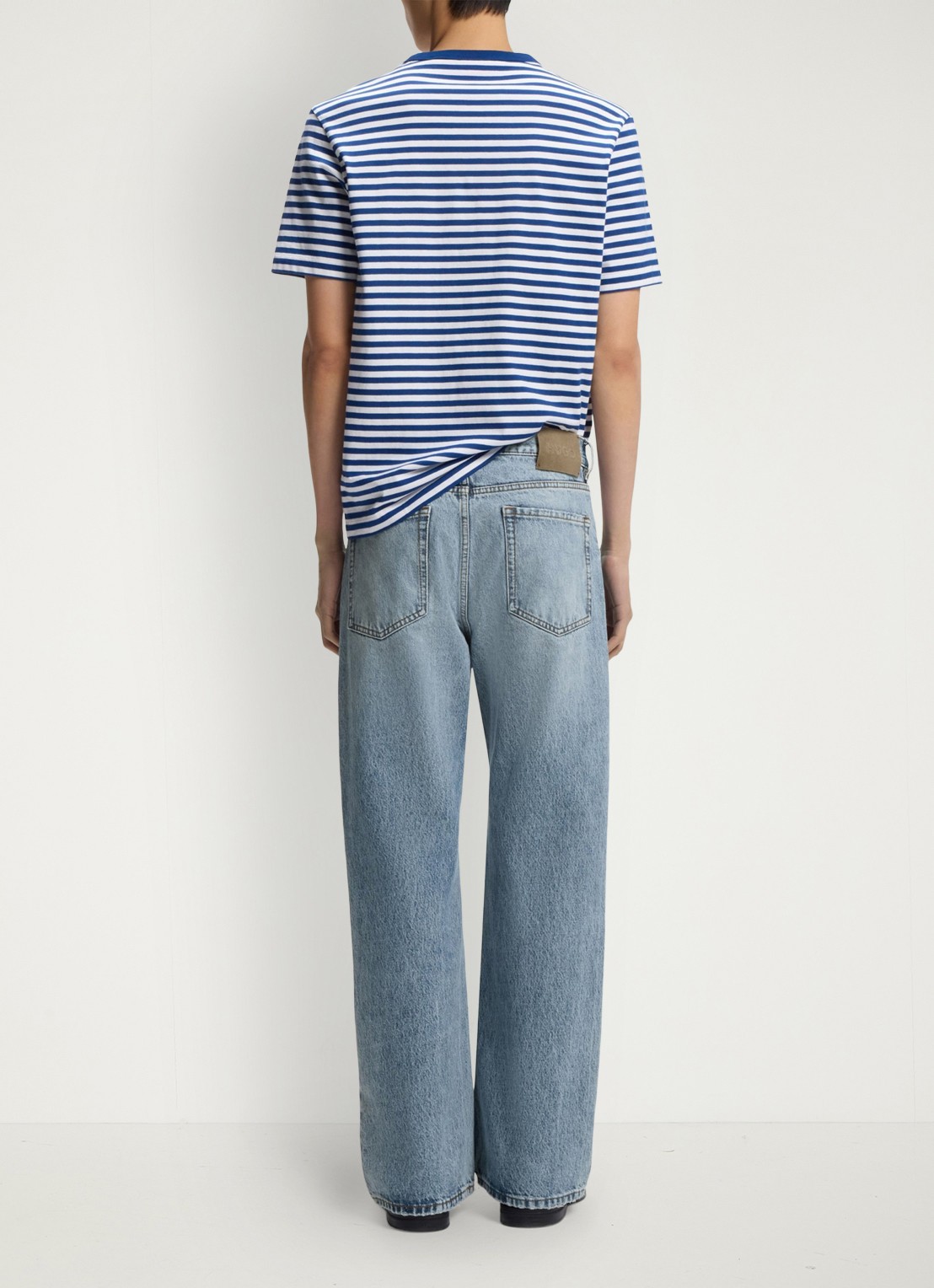 HUGO Straight leg jeans met steekzakken - achterkant 6 denim
