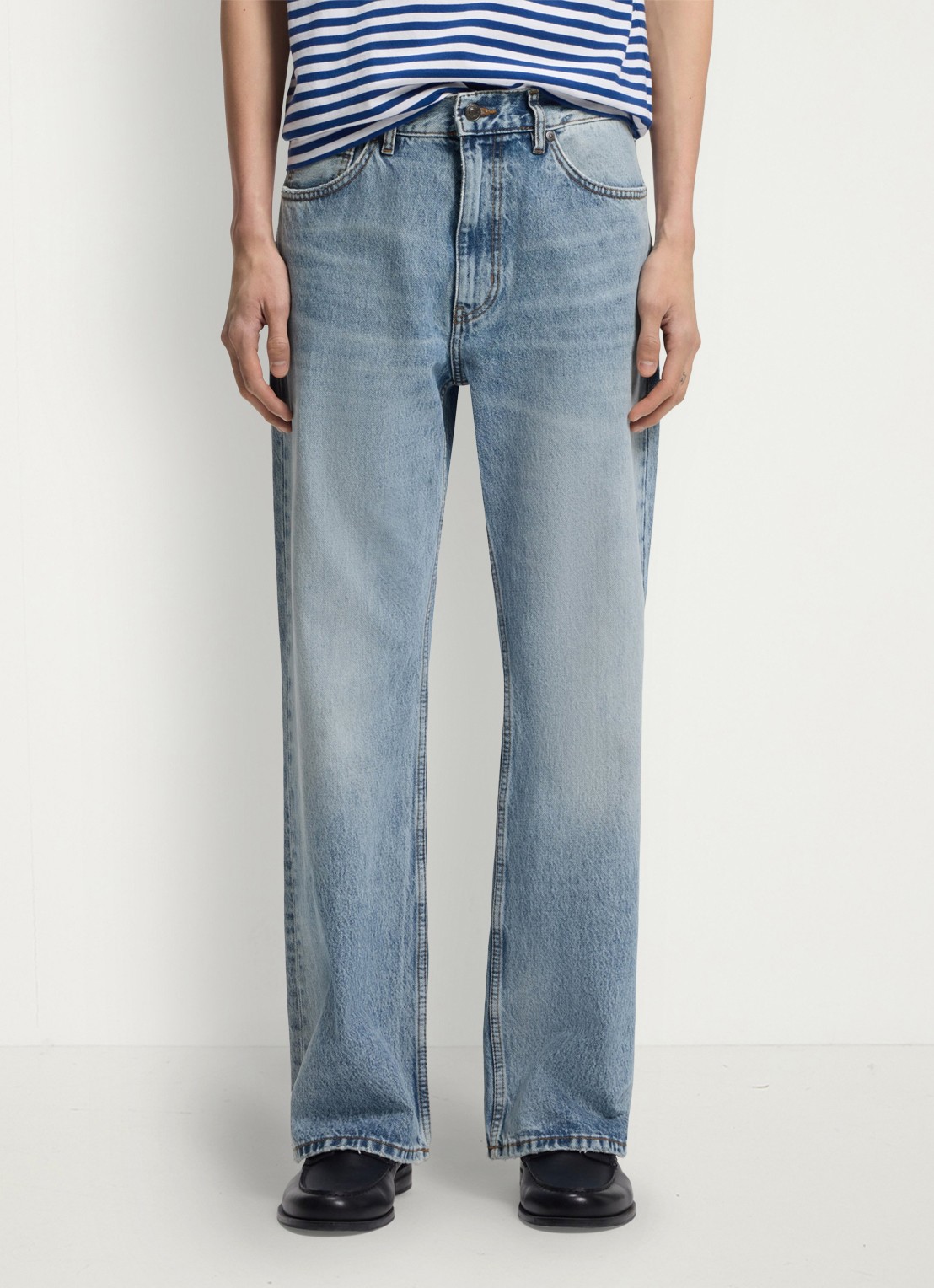 HUGO Straight leg jeans met steekzakken - detail denim