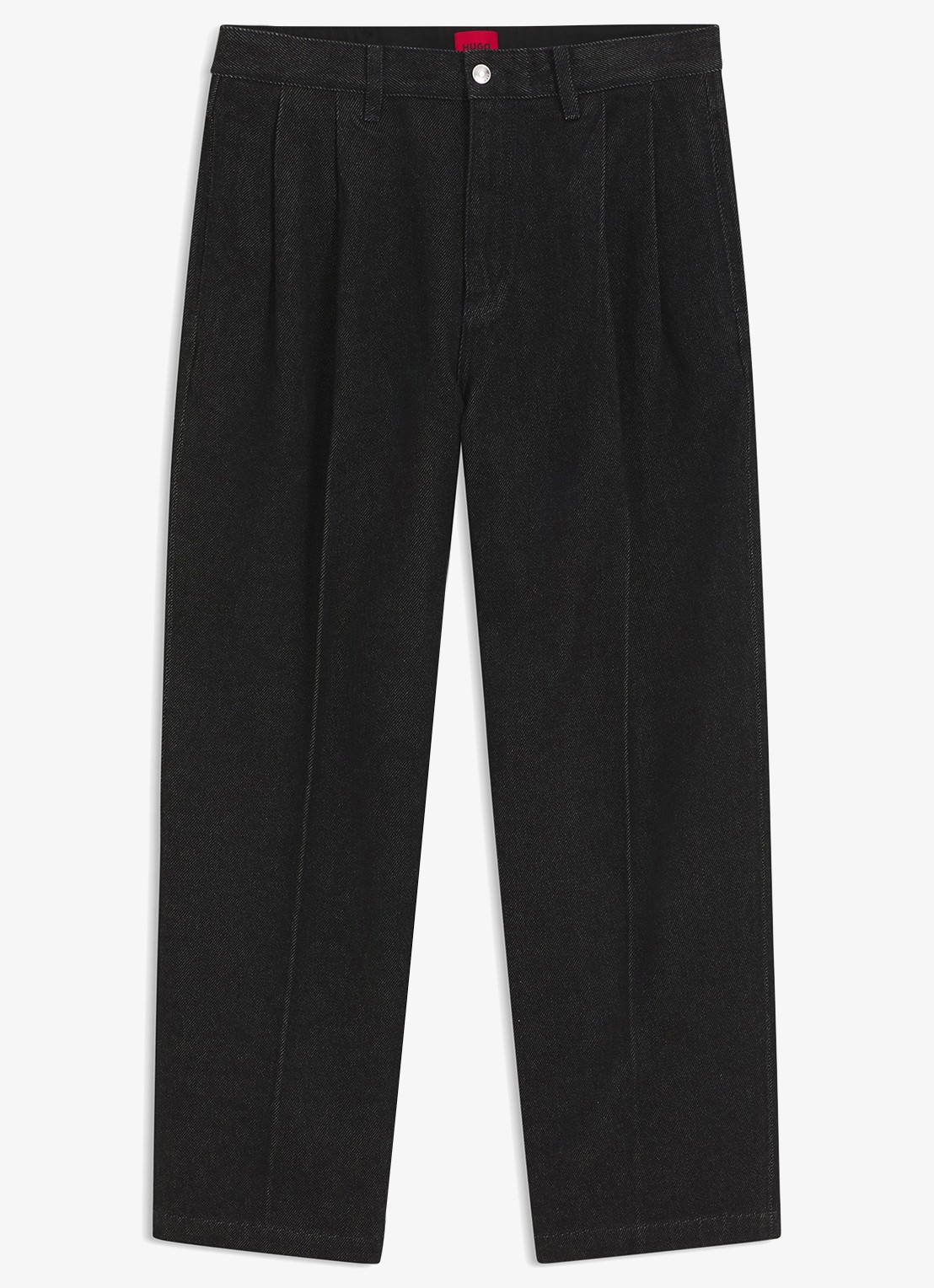 HUGO Straight leg jeans met steekzakken - voorkant zwart