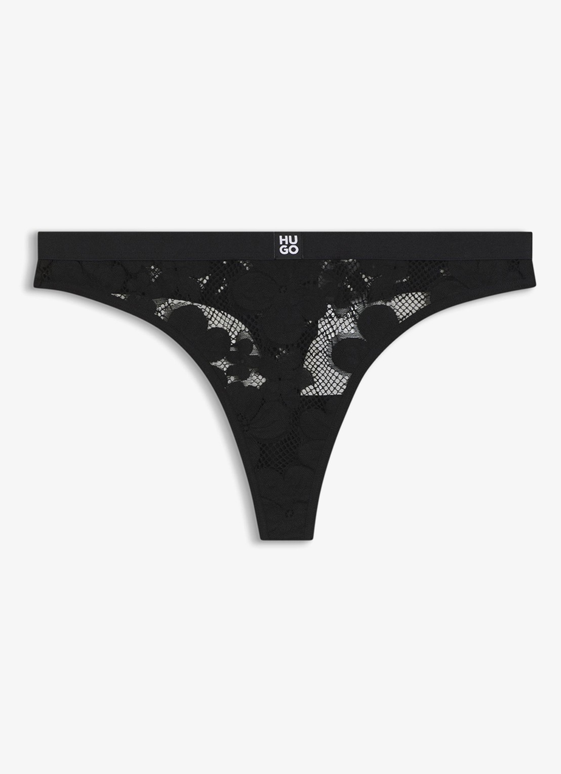 HUGO String met logo - voorkant zwart