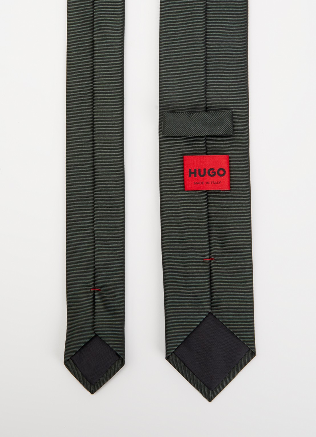 HUGO Stropdas van een zijdemix met jacquardstructuur - detail groen