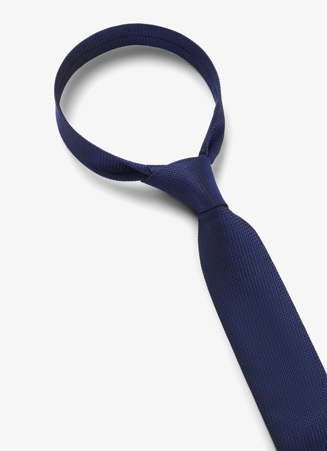 HUGO Stropdas van zijde met jacquard dessin - detail 4 donkerblauw