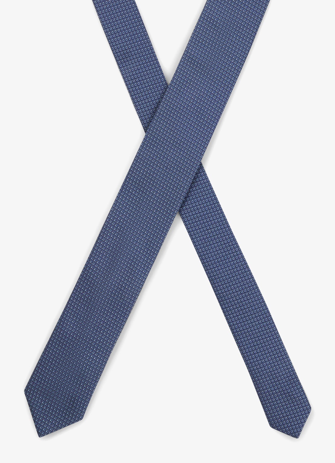 HUGO Stropdas van zijde - detail 4 navy-413 / blauw