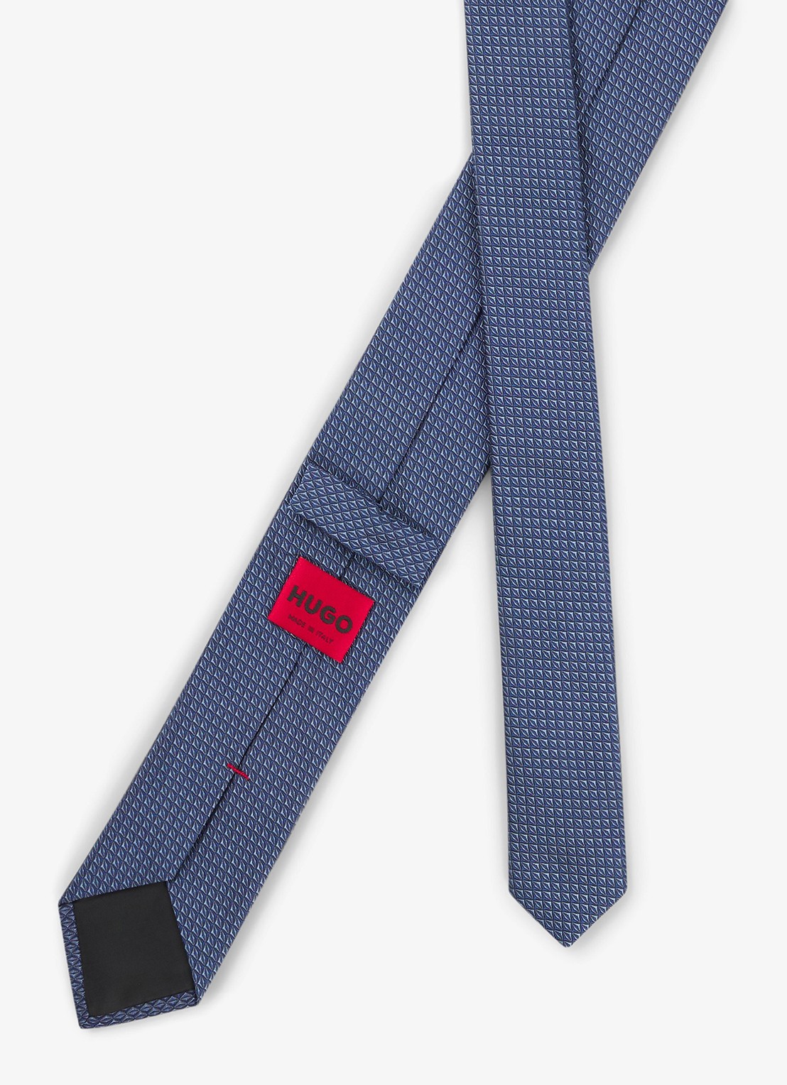 HUGO Stropdas van zijde - detail 6 navy-413 / blauw