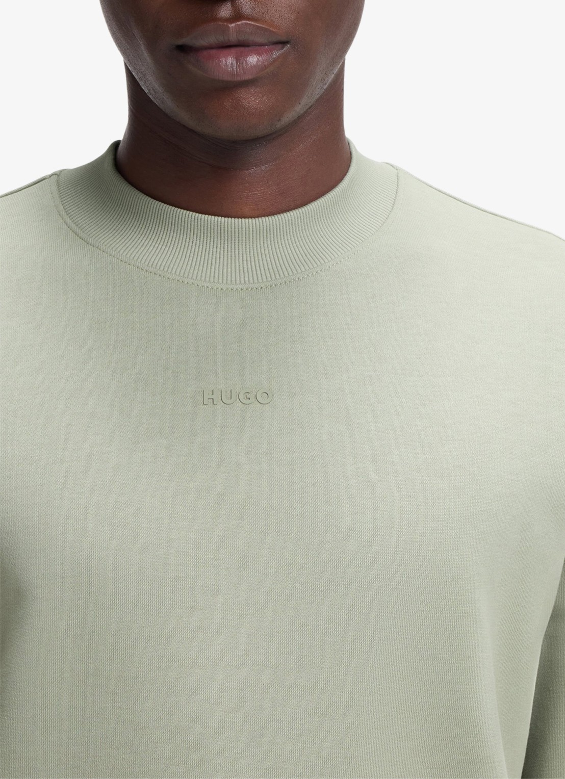 HUGO Sweater met logo - detail 5 light/pastel green-337 / groen