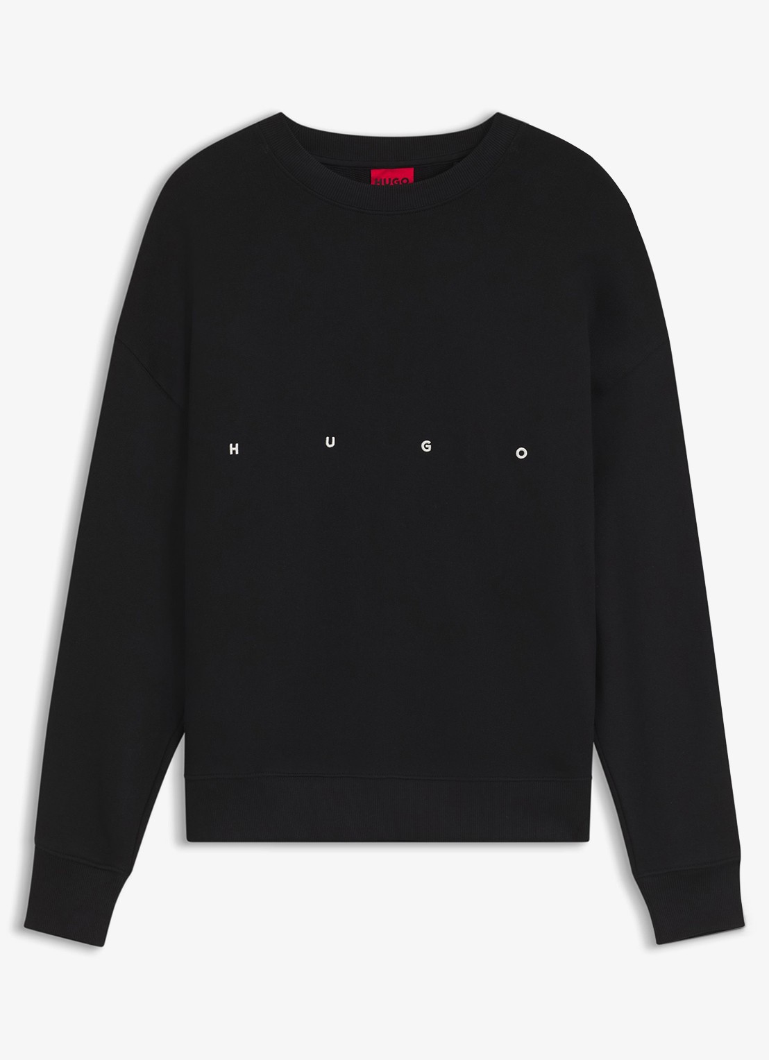 HUGO Sweater met logo - voorkant 2 zwart