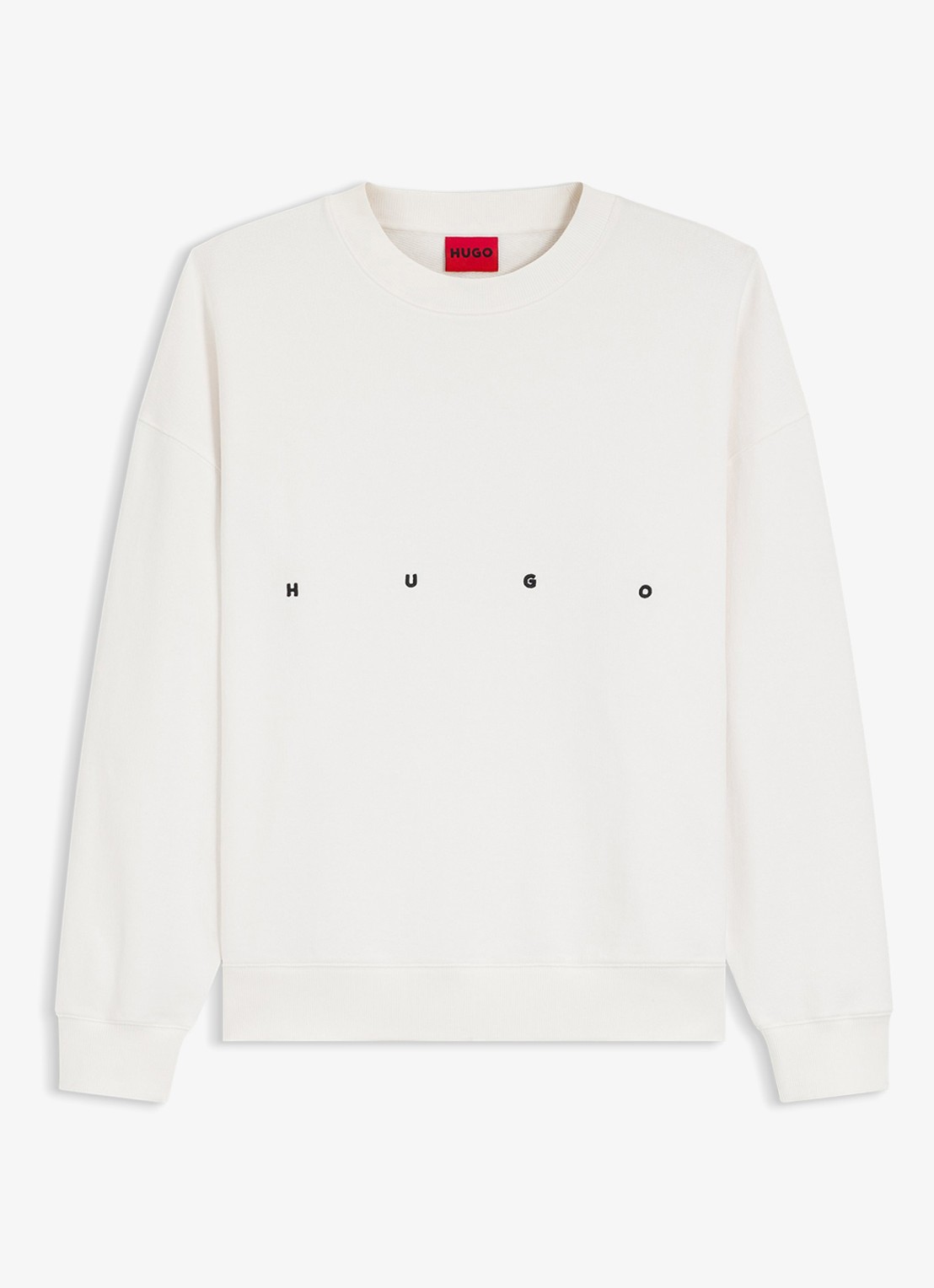 HUGO Sweater met logo - voorkant creme