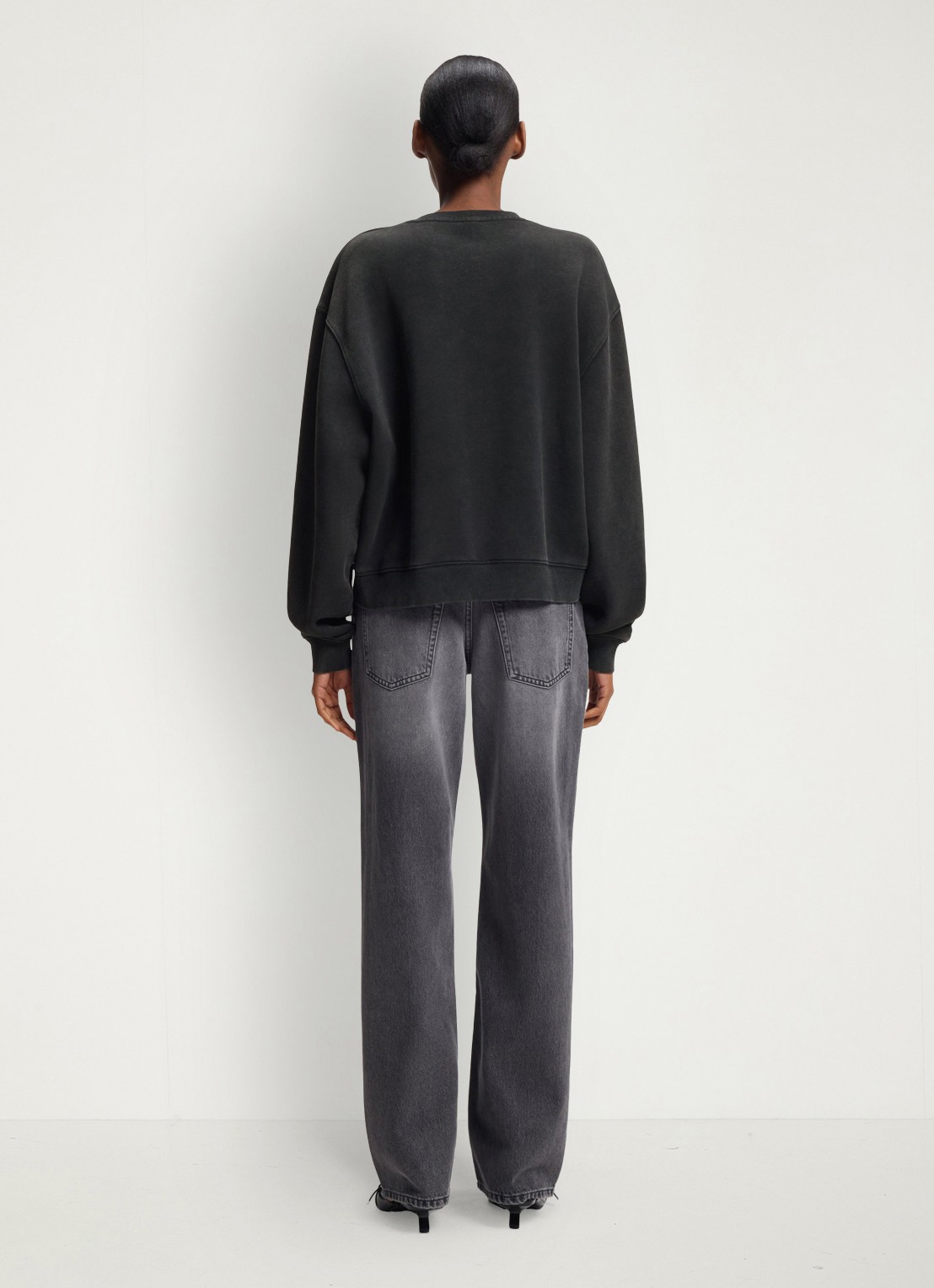 HUGO Sweater met logoprint - achterkant donkergrijs