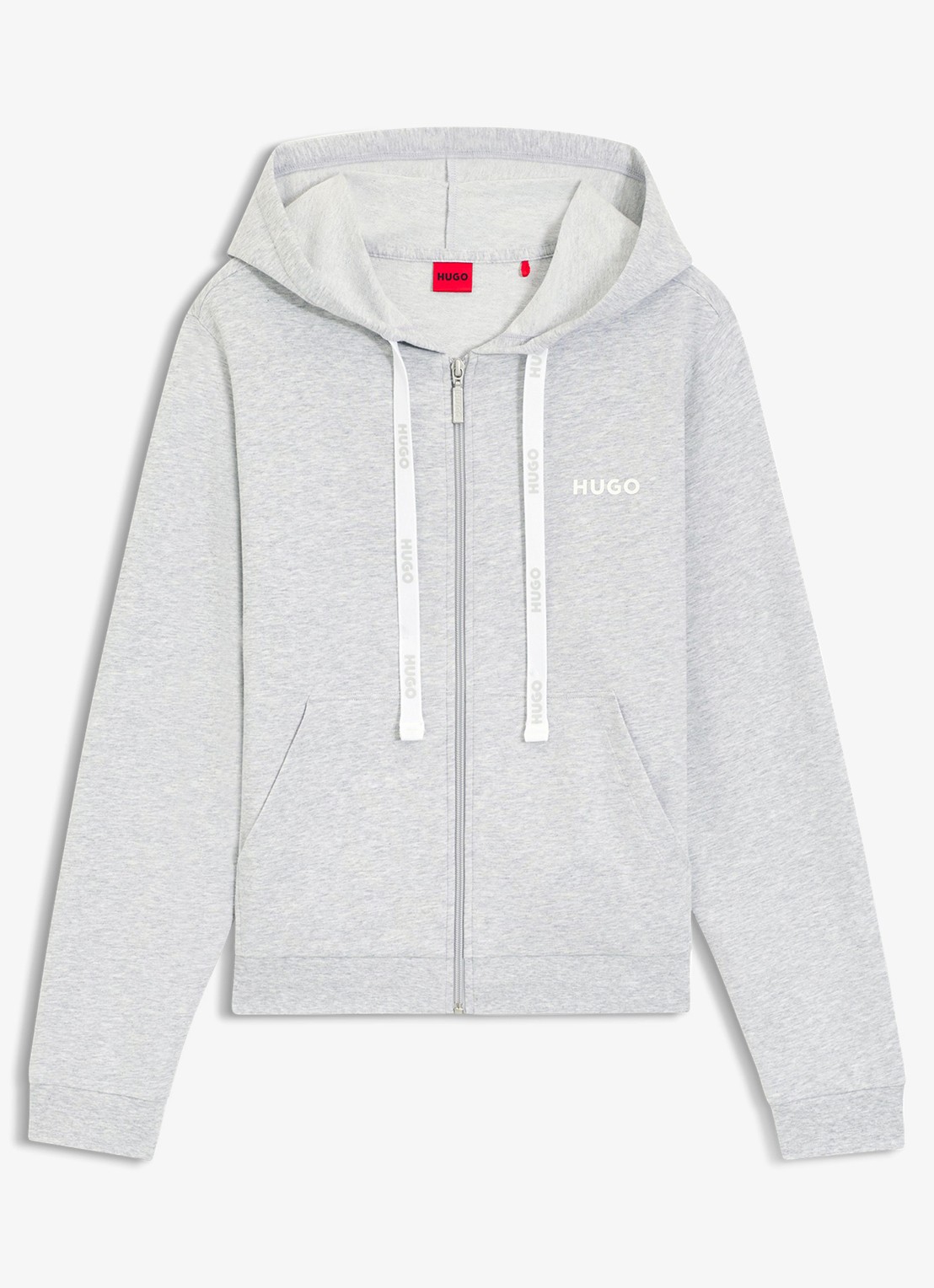 HUGO Sweatvest met capuchon - voorkant 4 grijs