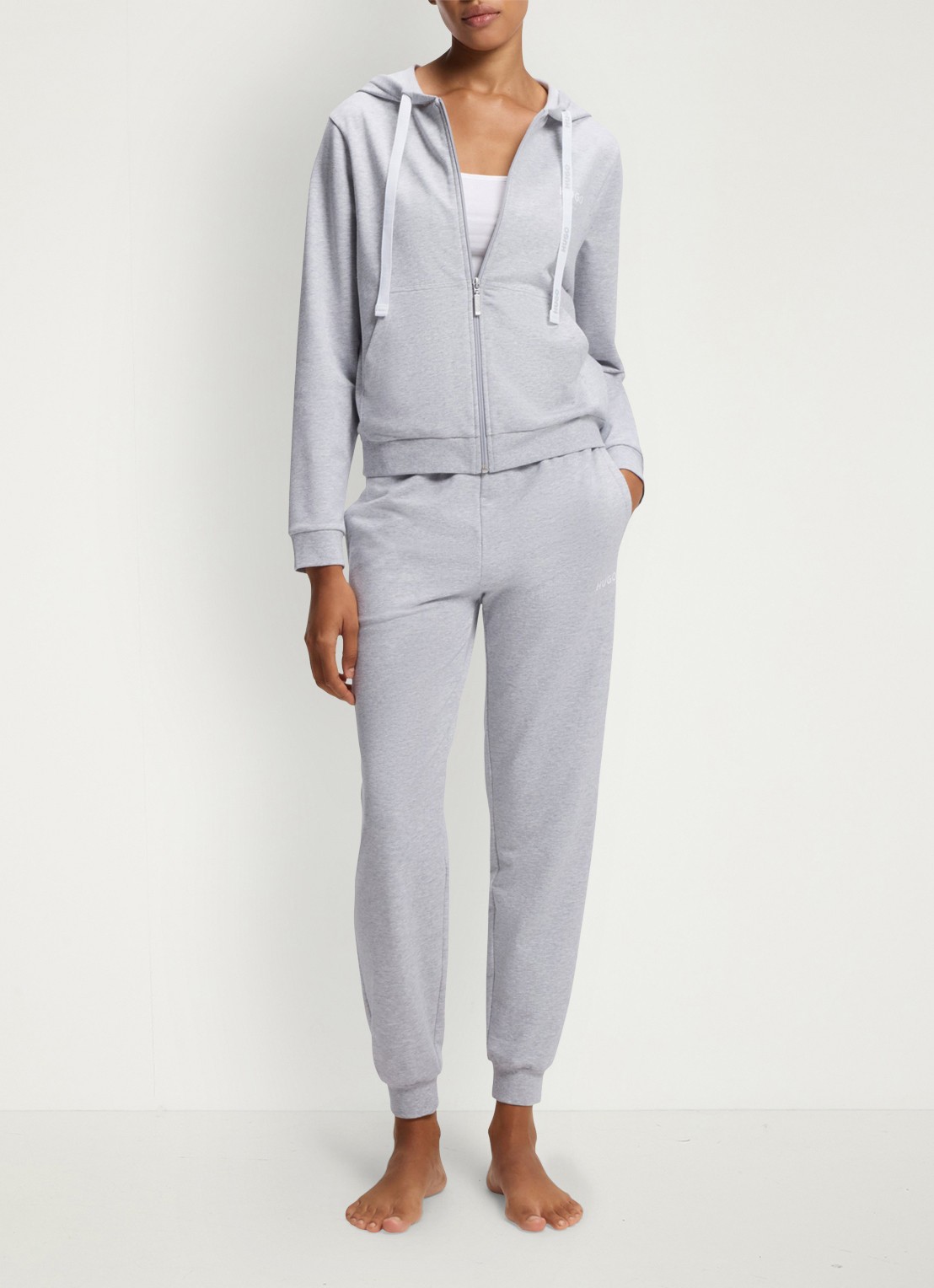 HUGO Sweatvest met capuchon - voorkant 5 grijs