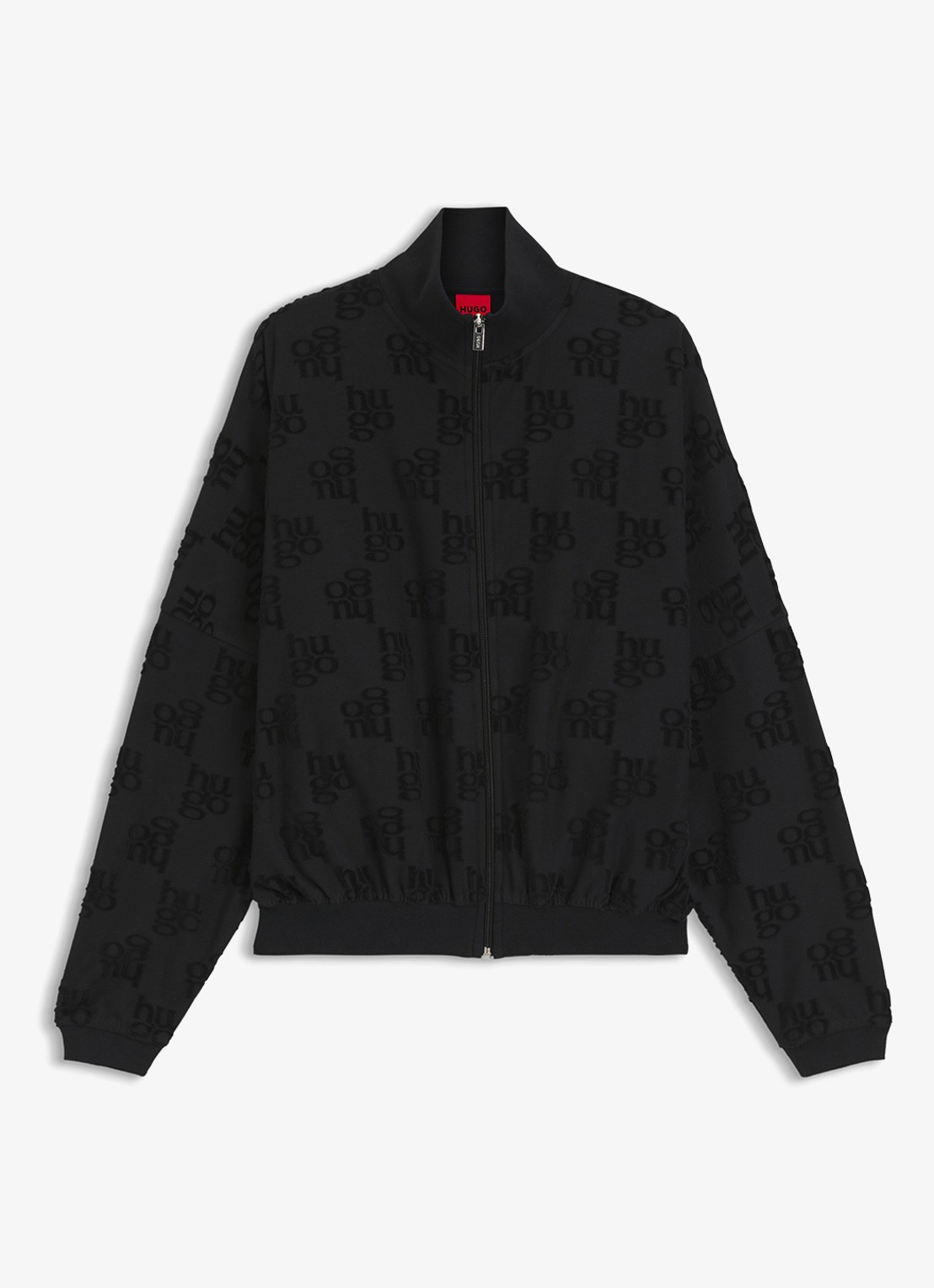 HUGO Sweatvest met logo - voorkant 4 black-001 / zwart