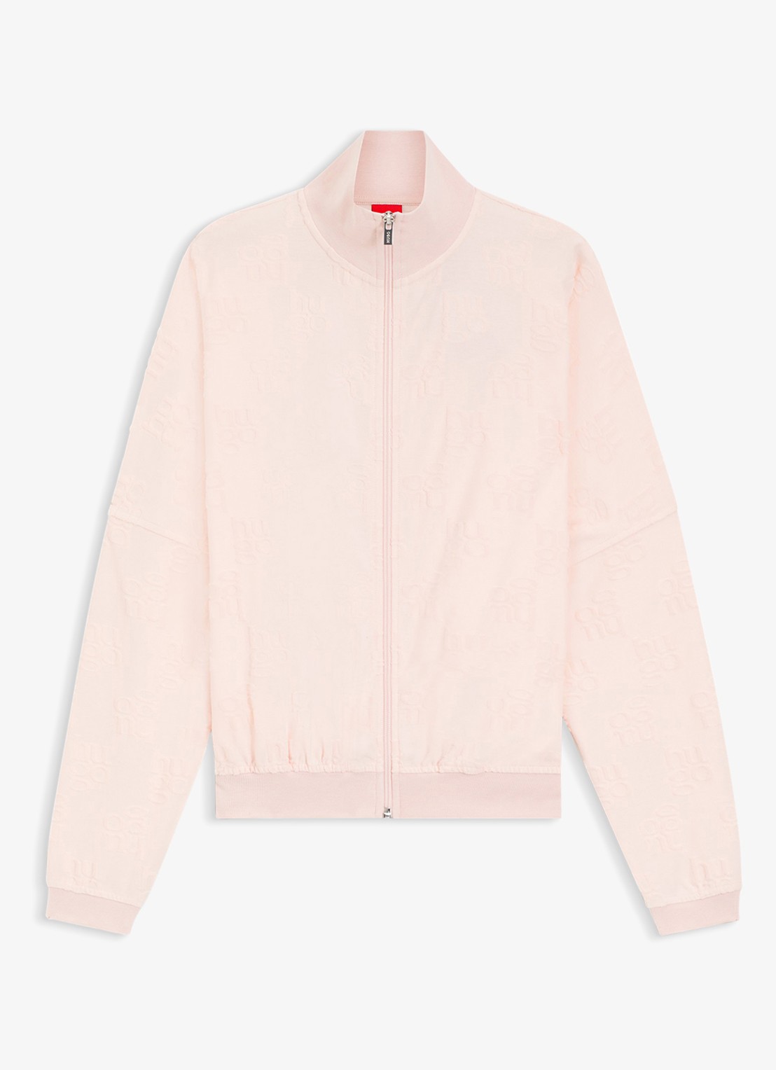 HUGO Sweatvest met logo - voorkant 2 lichtroze