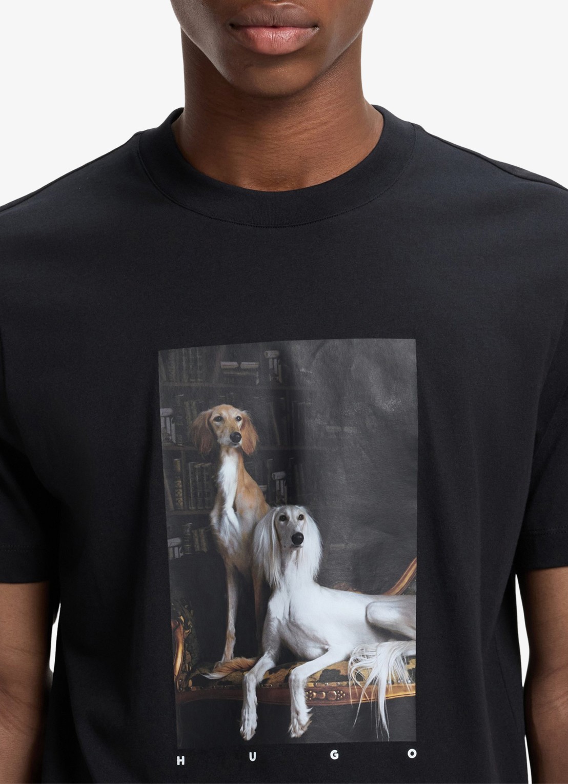HUGO T-shirt met grafische print - detail 2 diepzwart