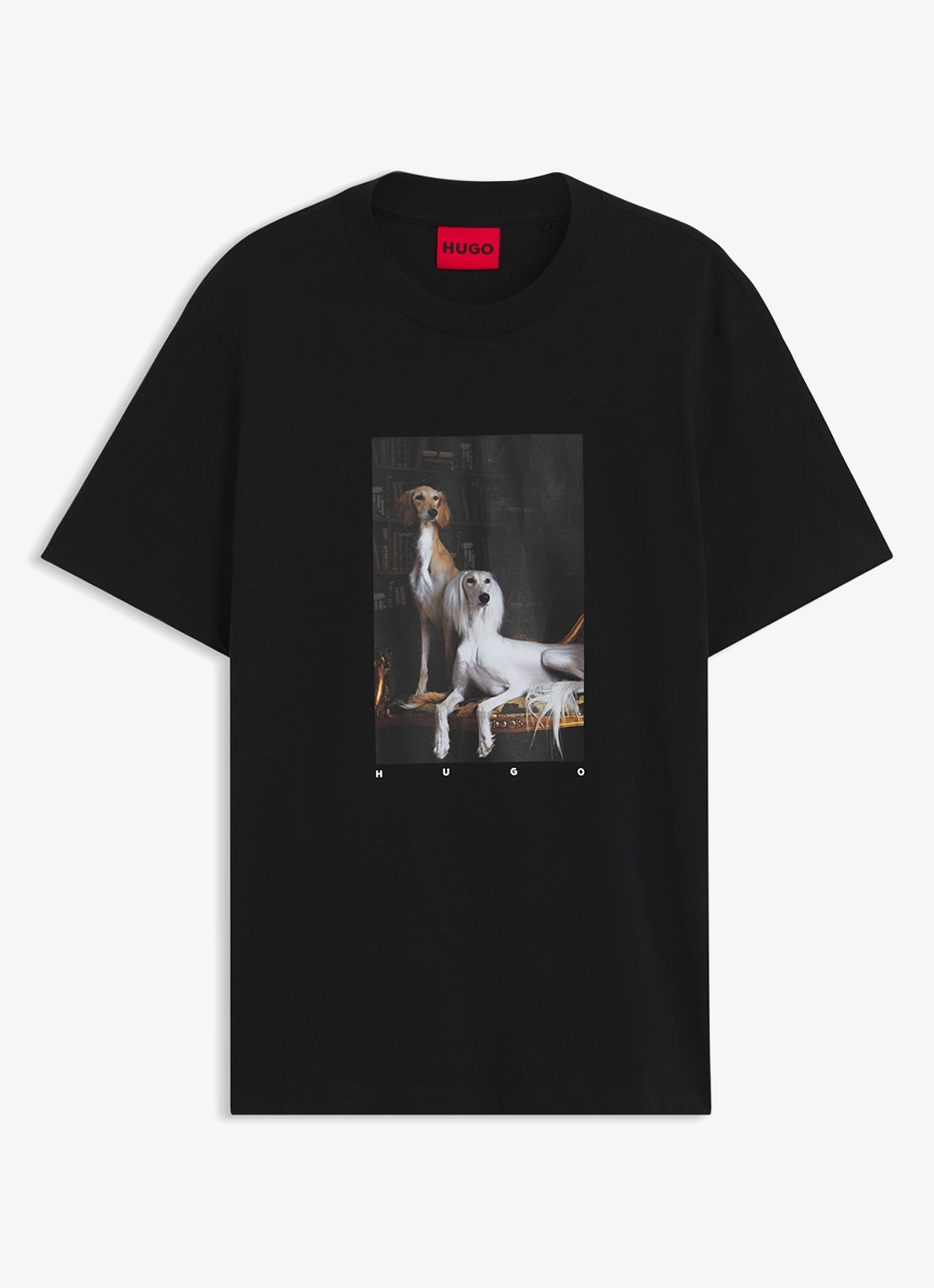 HUGO T-shirt met grafische print - voorkant 4 diepzwart