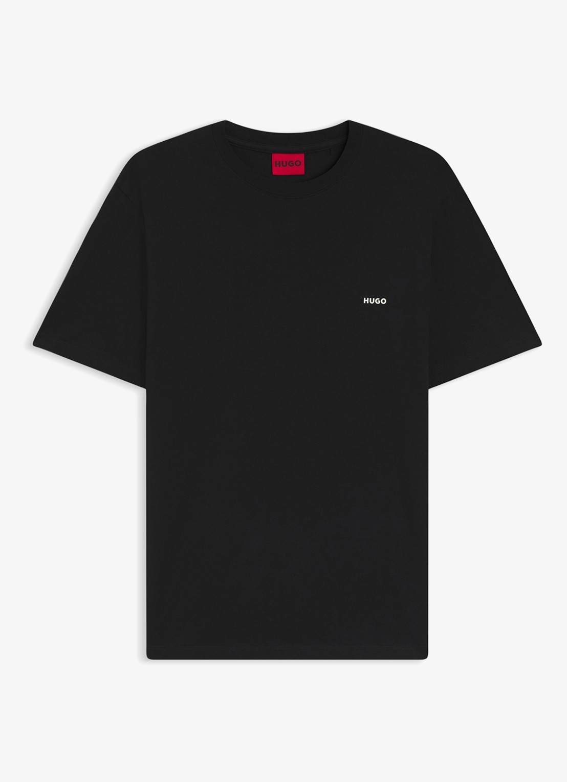 HUGO T-shirt met logo- en backprint - voorkant 4 black-001 / zwart