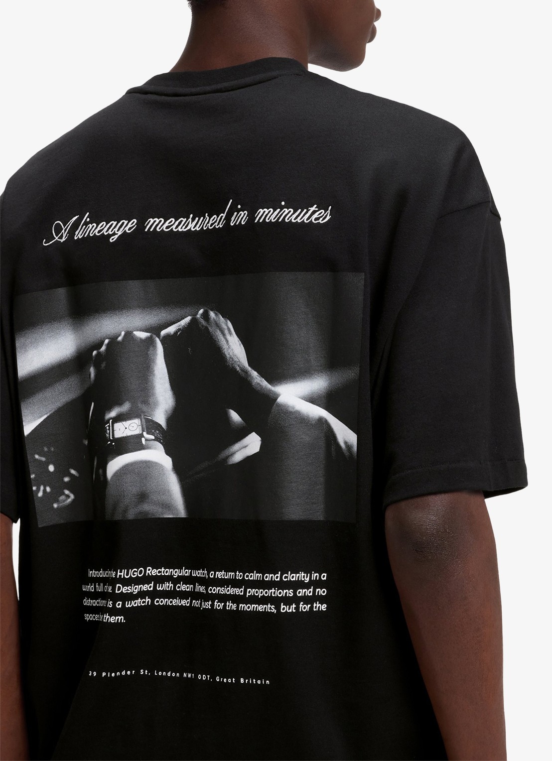 HUGO T-shirt met logo- en backprint - detail 5 zwart