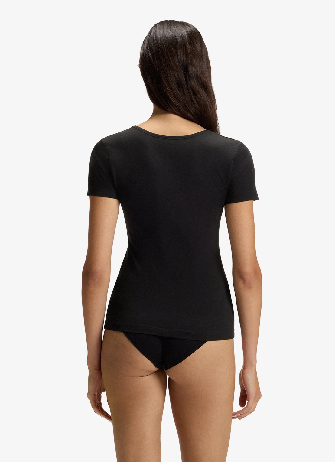 HUGO T-shirt met logo in 2-pack - achterkant 2 zwart