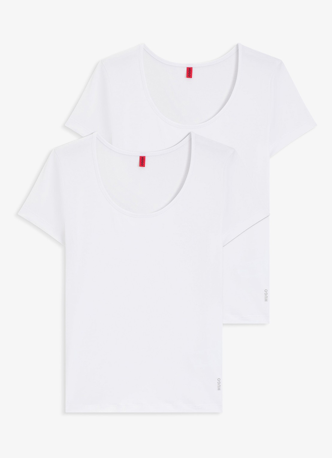 HUGO T-shirt met logo in 2-pack - voorkant 5 wit