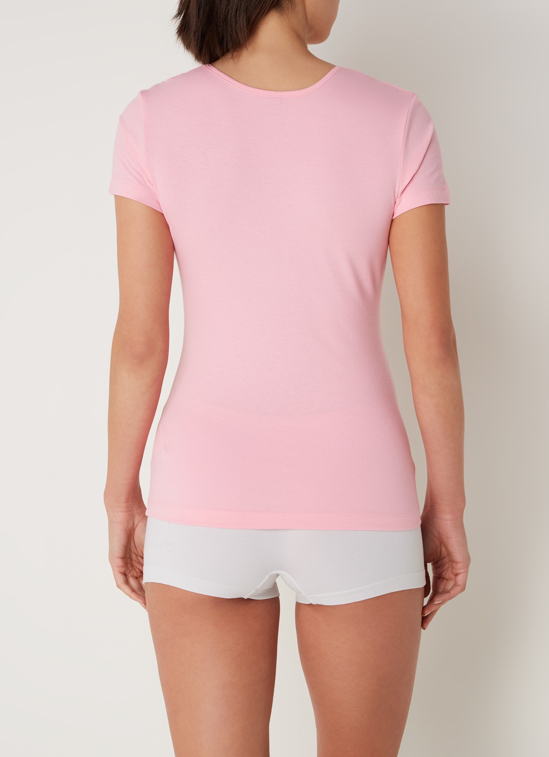 HUGO T-shirt met logo in 2-pack - achterkant 3 roze