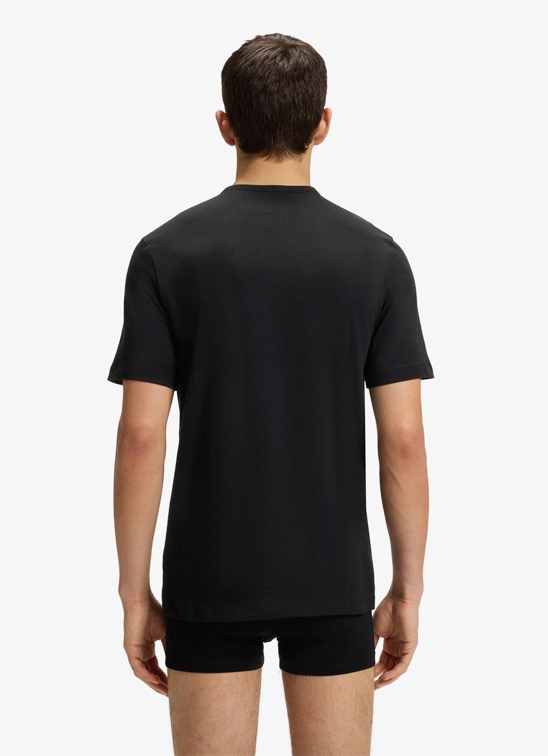 HUGO T-shirt met logo in 3-pack - achterkant zwart