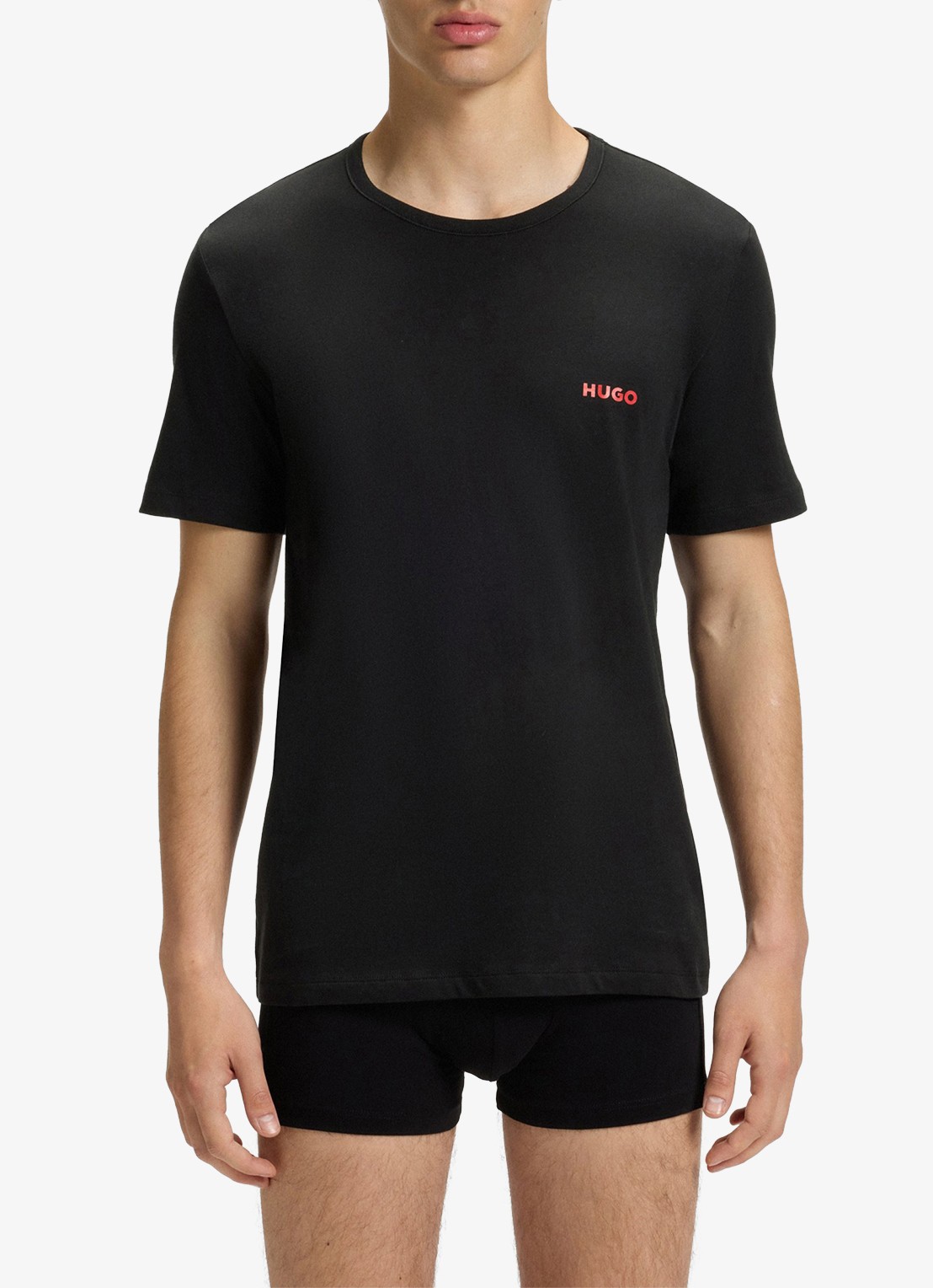 HUGO T-shirt met logo in 3-pack - detail 4 zwart