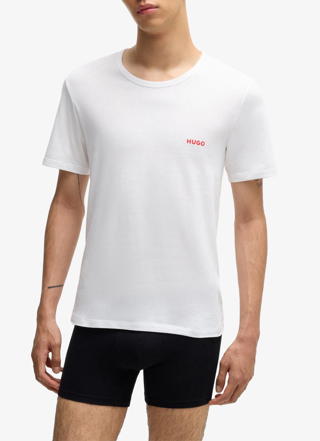 HUGO T-shirt met logo in 3-pack - detail 3 wit