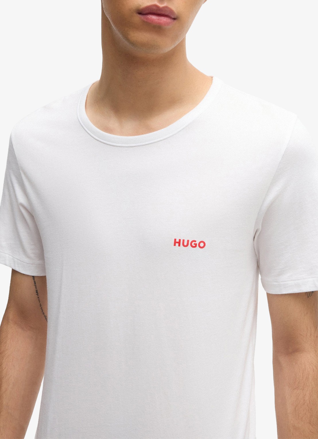 HUGO T-shirt met logo in 3-pack - detail 4 wit