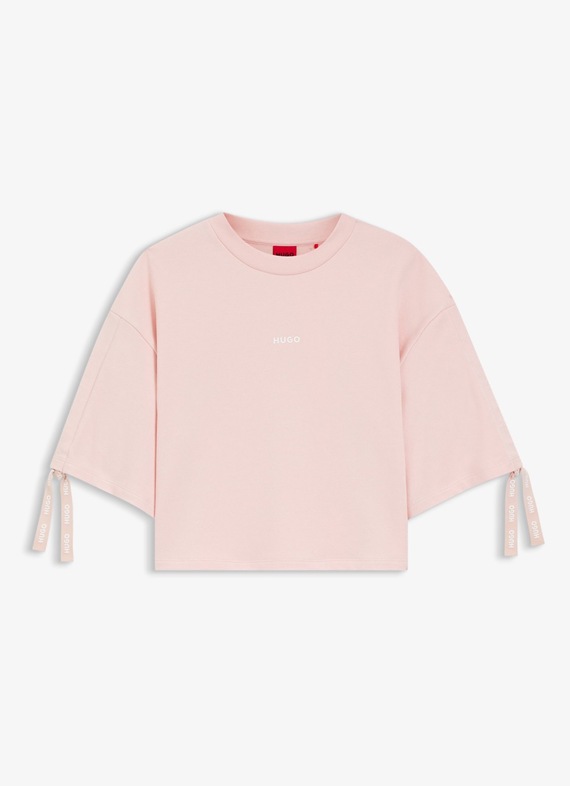 HUGO T-shirt met logo - voorkant lichtroze
