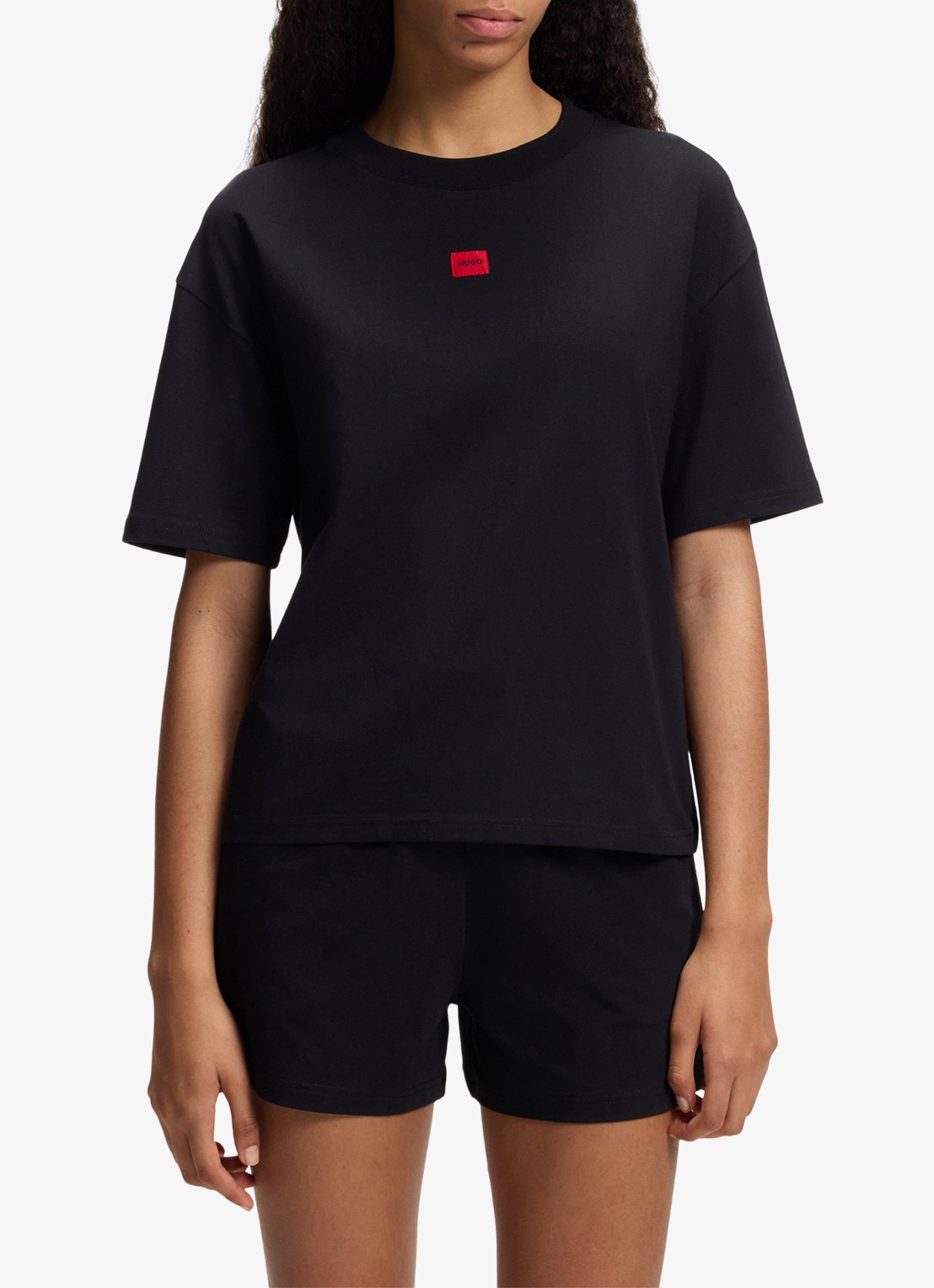 HUGO T-shirt met logo - detail 3 zwart