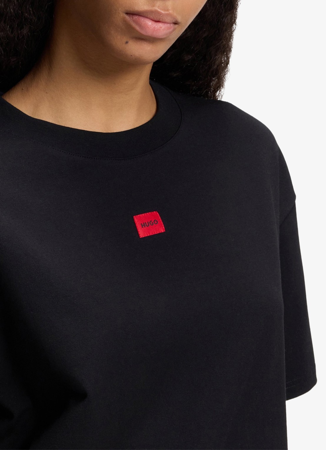 HUGO T-shirt met logo - detail 4 zwart