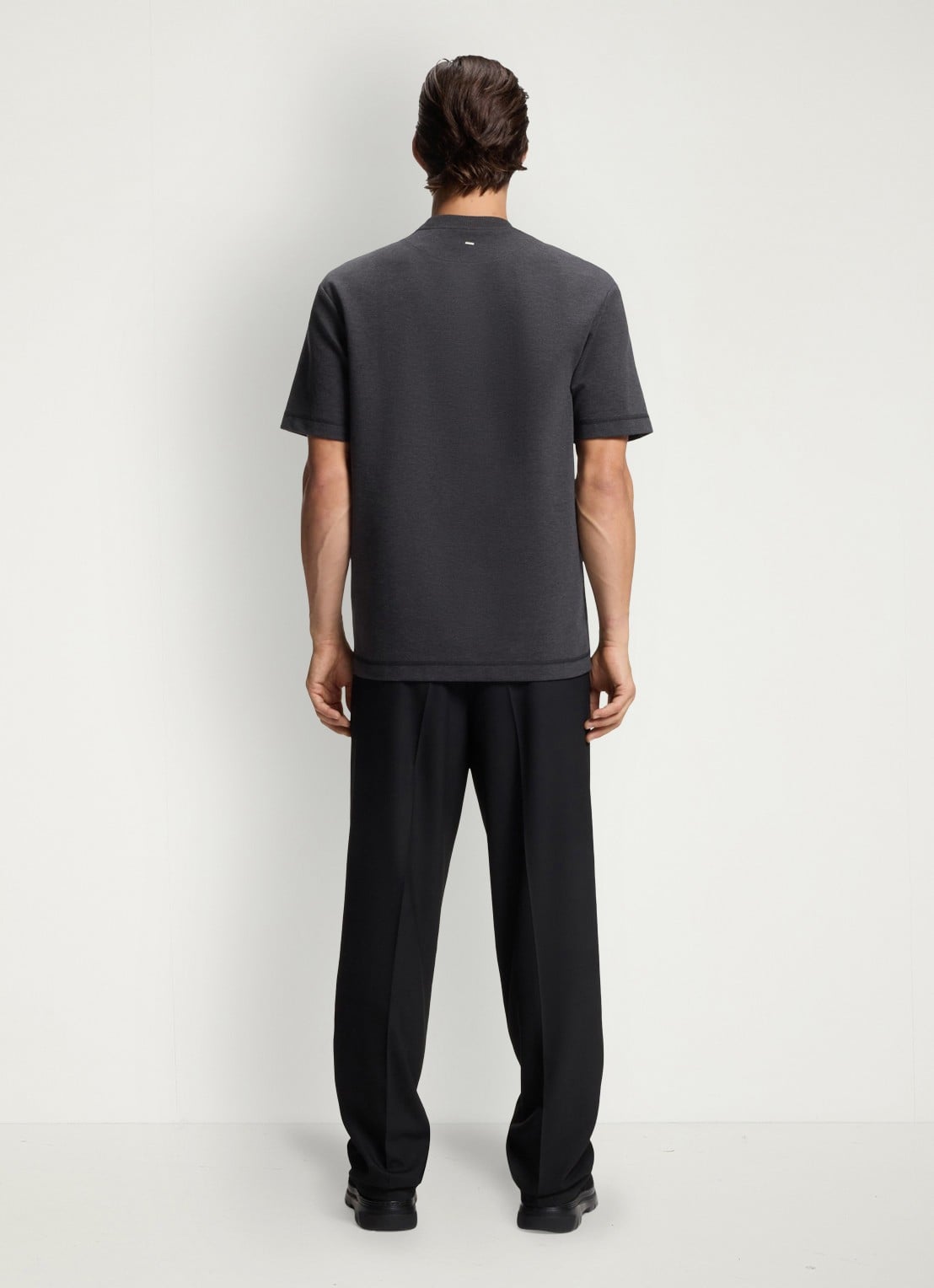 HUGO T-shirt met logo - achterkant donkergrijs