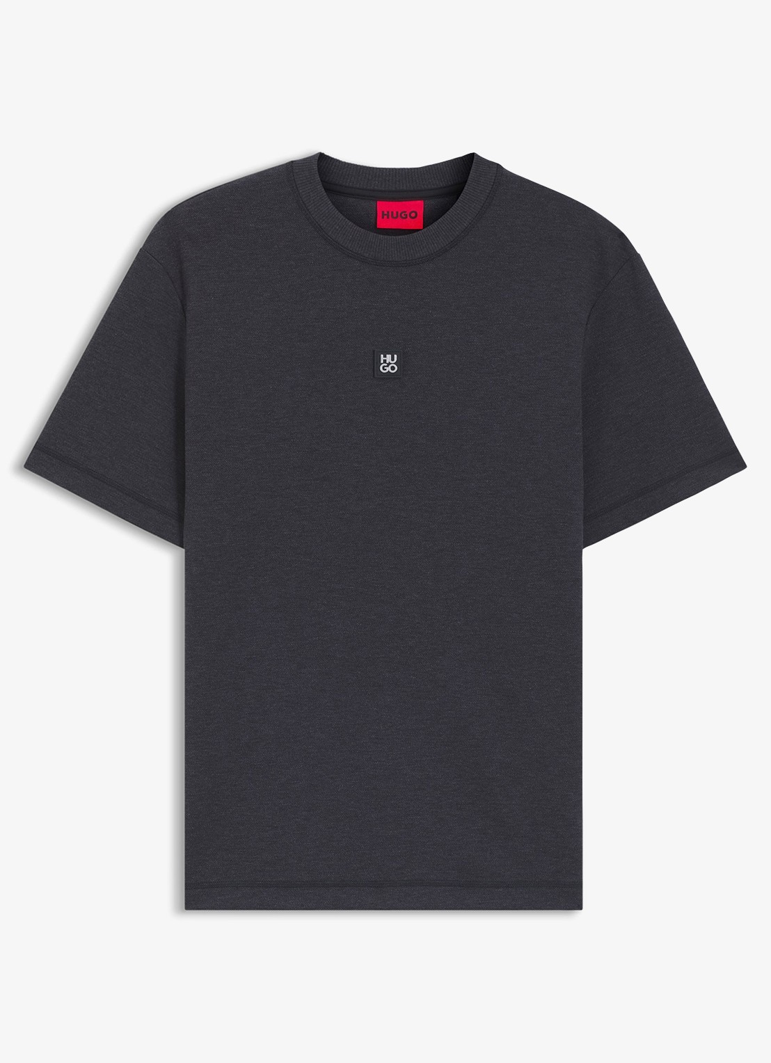 HUGO T-shirt met logo - voorkant 2 donkergrijs
