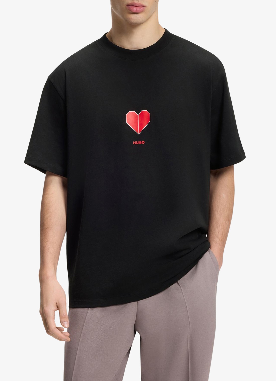 HUGO T-shirt met logo - detail 3 zwart