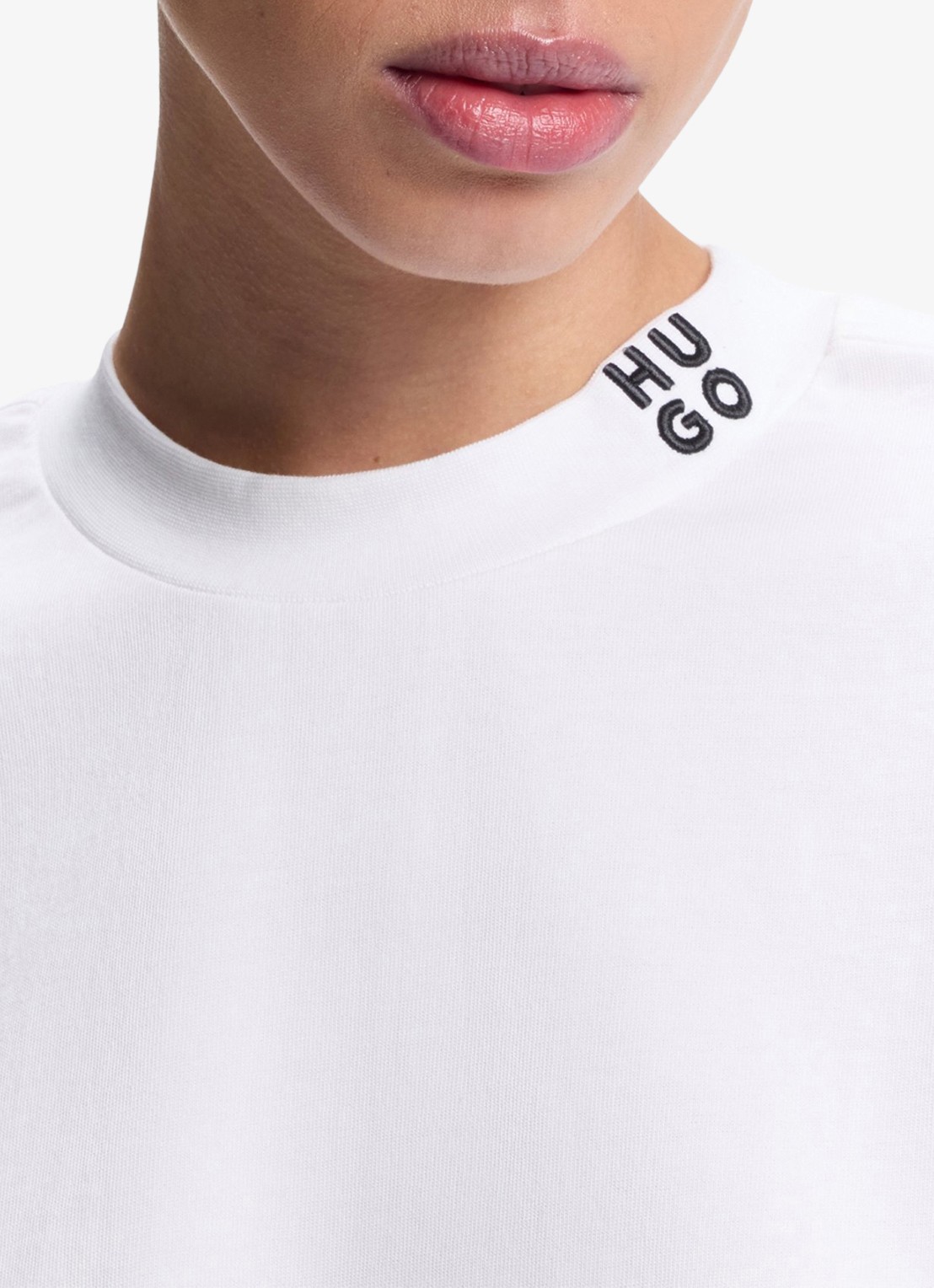 HUGO T-shirt met logo - detail 4 wit