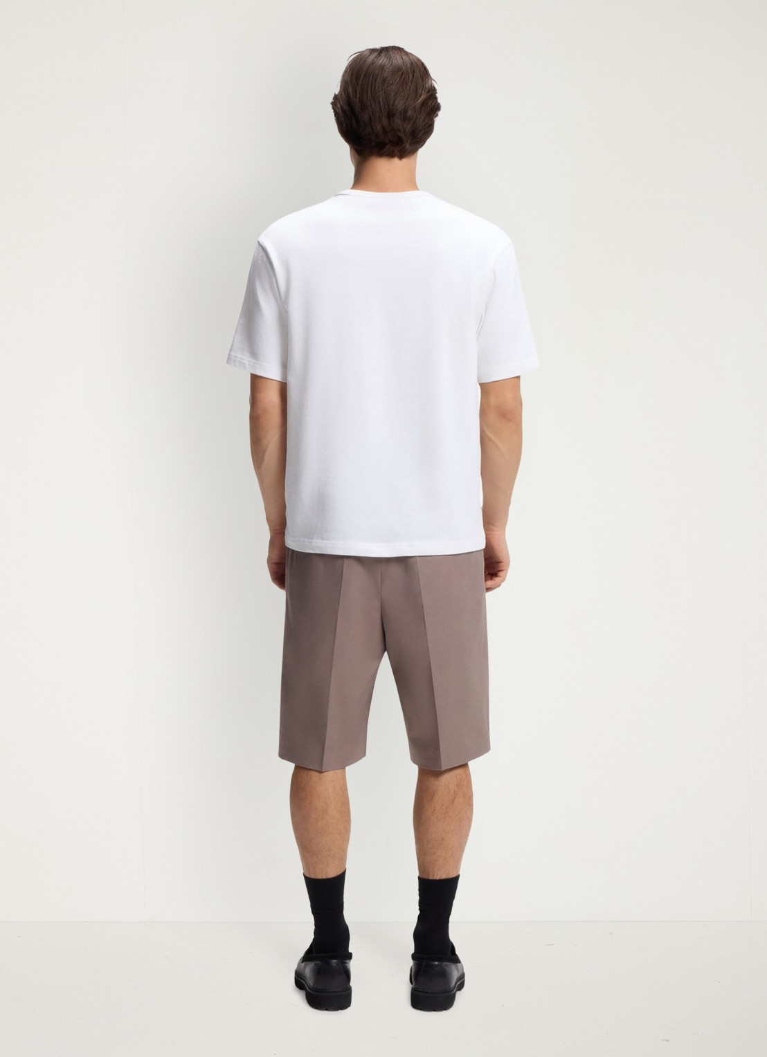 HUGO T-shirt met logoborduring - achterkant 3 wit