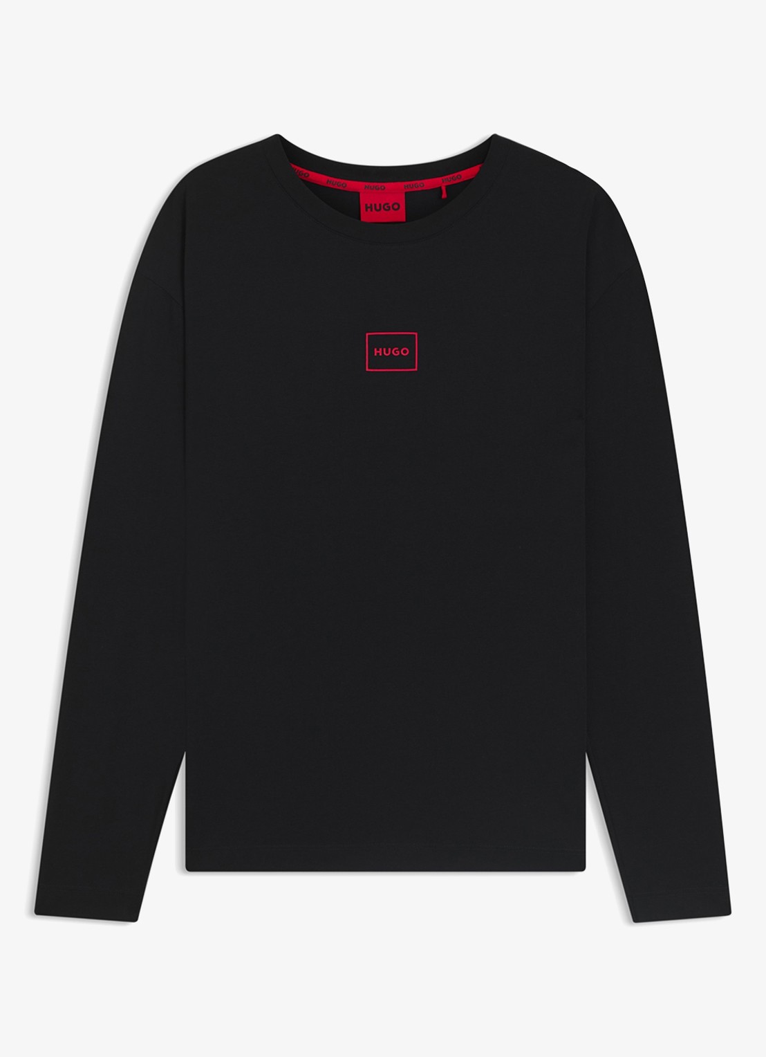 HUGO T-shirt met logoprint  - voorkant zwart