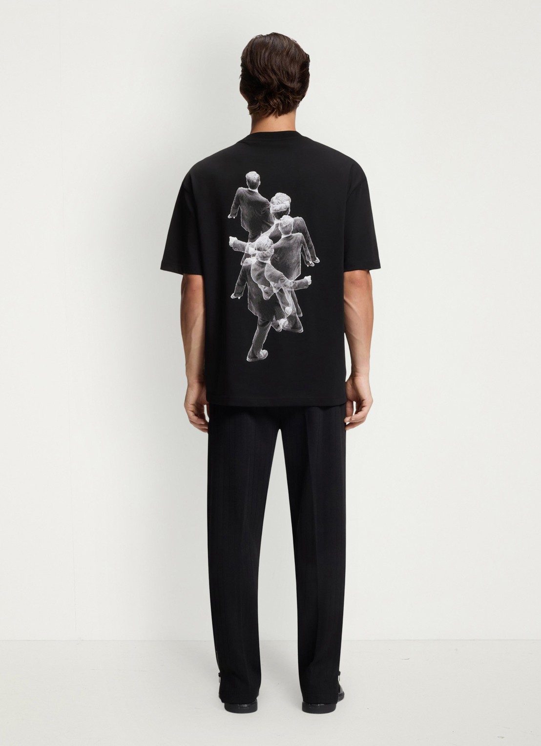 HUGO T-shirt met logoprint - achterkant 3 zwart