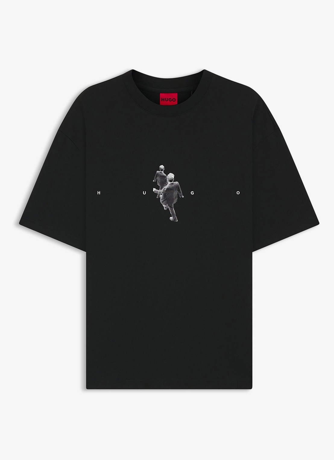 HUGO T-shirt met logoprint - voorkant 4 zwart