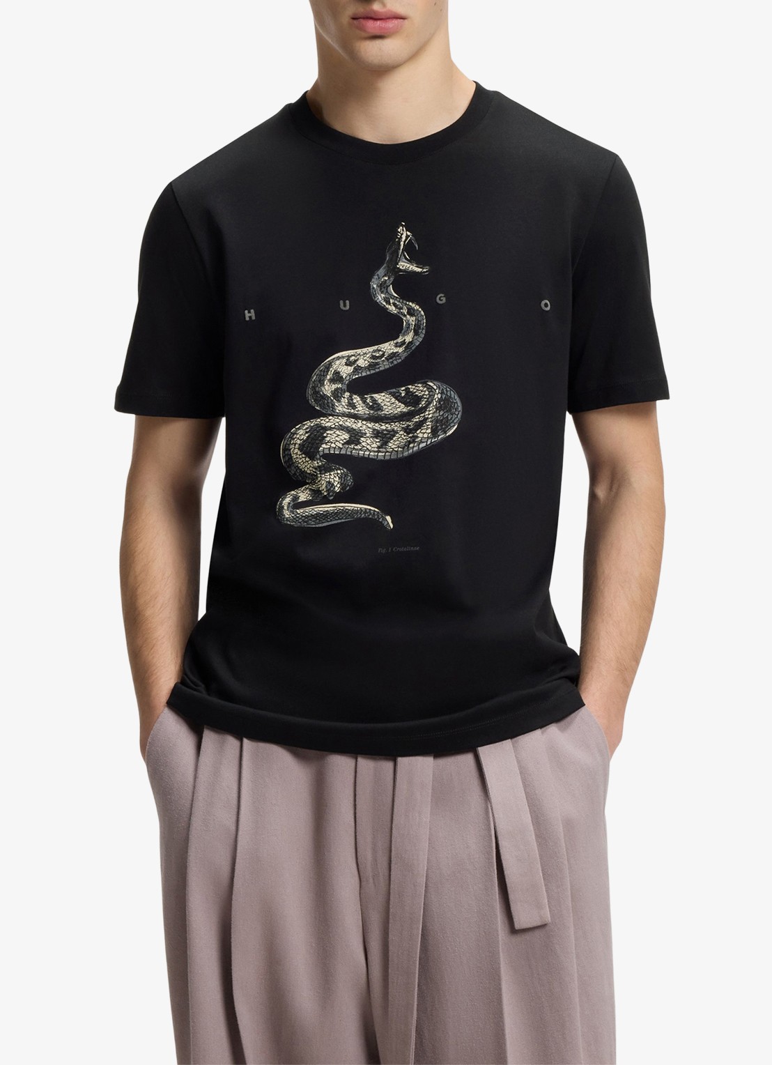 HUGO T-shirt met logoprint  - detail 4 zwart
